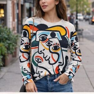 Statement Piece Sweatshirt Wearable Art Shirt Unisex Artsy Streetwear Y2K Style